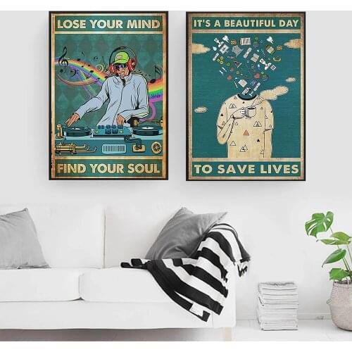 Lose Your Mind Find Your Soul Quote Poster Wall Art Prints Canvas Painting Nordic Wall Pictures For Doctor Home Decoration