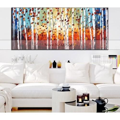 Handpainted Modern landscape tree oil painting on canvas home decorative colorful oil painting wall art oil painting best gift