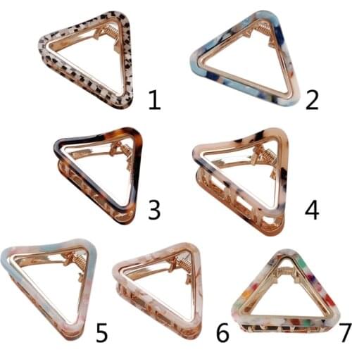 Fashion Triangle Acetate Hair Claw Female Girls Hollow Out Geometric Hairpins Crab Jaw Clips Ponytail Tortoise Barrettes