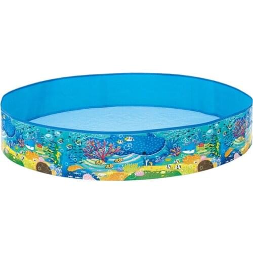 Foldable Swimming Pool Interactive Home Garden Toy for Kid Toddler Round Water Mat Water Injection Inflation-free Pad