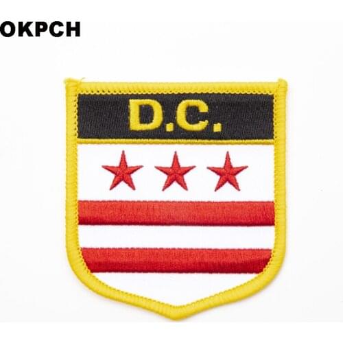 U.S.A D.C. State Iron On Patch Embroidered Clothes Patch For Clothing Stickers Garment 10pcs 6*7cm