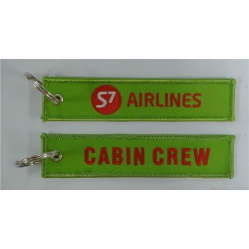 S7 Airlines Logo Cabin Crew Custom Embroidered Fabric Keychain