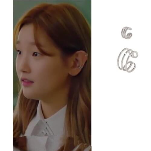 Park Su Dam same Record of Youth 2021 fashion new three layer line ear clip exquisite temperament high quality ear bone clip
