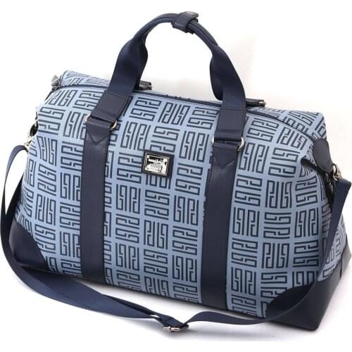 Women Blue Waterproof Soft Travel Hand, Shoulder, Duffle Bag, Artificial Materiel Business Trip, Gym, Daily Use %100 Woven Lined