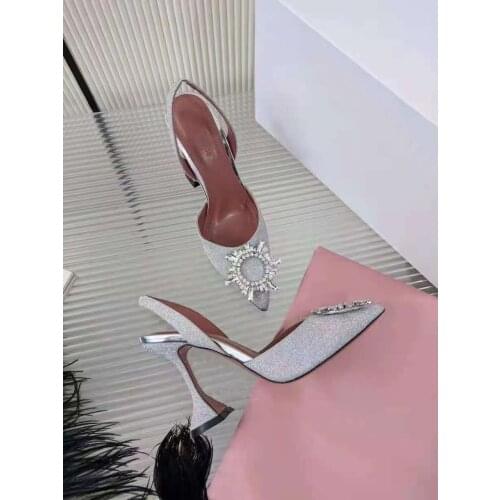 Womens Shoes Perfect Wedding Pumps Begum Slingback Bling Crytal Cinderella Pumps Real Photos