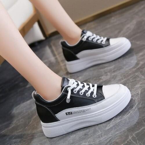 Inner Increased Small White Shoes Autumn 2021 New Thick-Soled Increased Breathable Shallow Mouth Student Womens Shoes