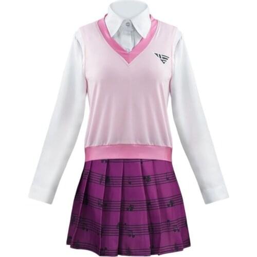 Womens Kaede Akamatsu Anime Cosplay Costume School Uniforms Suit Shirt Vest Skirt