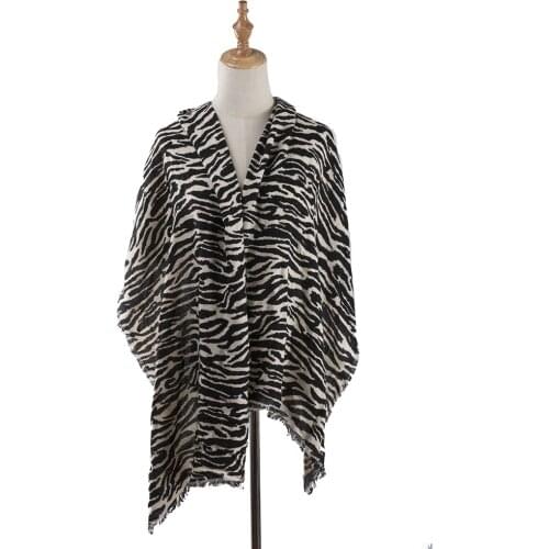 Womens Autumn Winter Zebra leopard Printed thick Scarf Shawl Pashmina Shawls Scarves Stoles Acrylic artificial wool pashmina