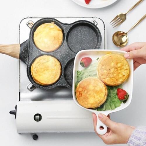1pc Black Non-stick 4 Mould Aluminum Alloy Omelet Pan For Home Pans Pancake Saucepan Breakfast Frying Kitchen Burger Egg It G6K5