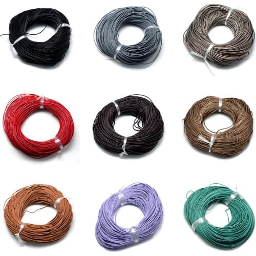 100yards/bundle Spray Painted Cowhide Leather Cord 1.5mm 2mm Leather Jewelry Cords Accessories For DIY Bracelet Necklace Making