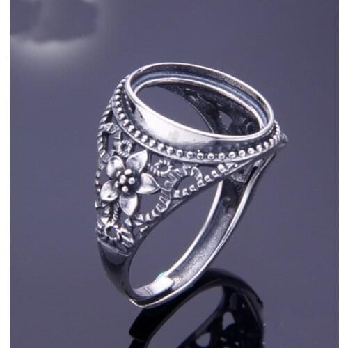 13*16mm 925 STERLING SILVER girl women Semi Mount Bases Blanks base blank Pad ring Setting wedding jewelry findings diy A4094