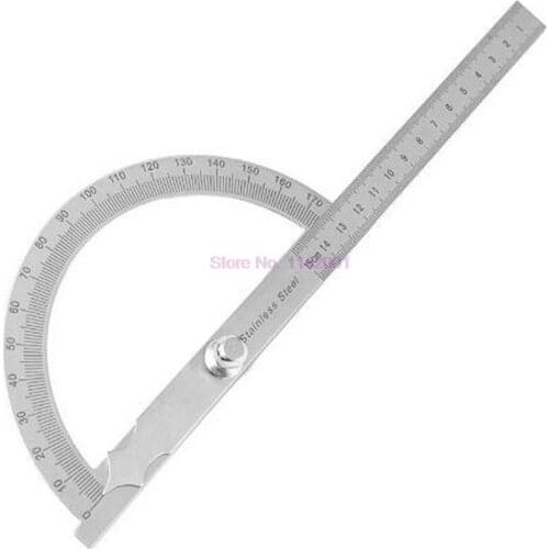 50pcs Stainless Steel Round Head 180 degree Protractor Angle Finder Rotary Measuring Ruler Machinist Tool 10cm Craftsman Ruler
