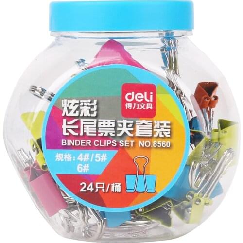 8560 long tail clip large medium small mixed color candy can swallow tail dazzling mixed color ticket clip 24PCS/barrel