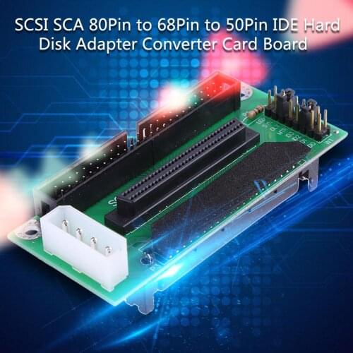 SCSI SCA 80 Pin to 68Pin to 50 Pin IDE Hard Disk Adapter Converter Card Module Board