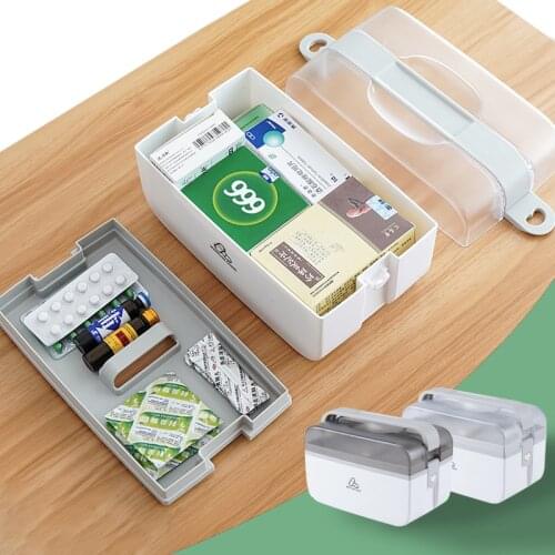 Medicine Chest Portable Double-layer Medicine box Household Multifunctional Storage Box first Aid Kit Travel Box High Quality