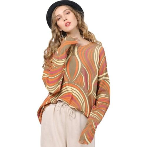 Spring / Autumn Loose Women Blouses Fashion Casual Dresses Blend Knitted Oversized Femme Lightweight Pullovers Ladies Blusas