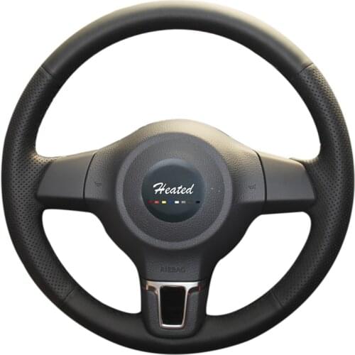 Microfiber leather Steering Wheel Cover for Golf 6 Mk6 VW Polo MK5 2010-2013 with original leather Braid on the steering wheel