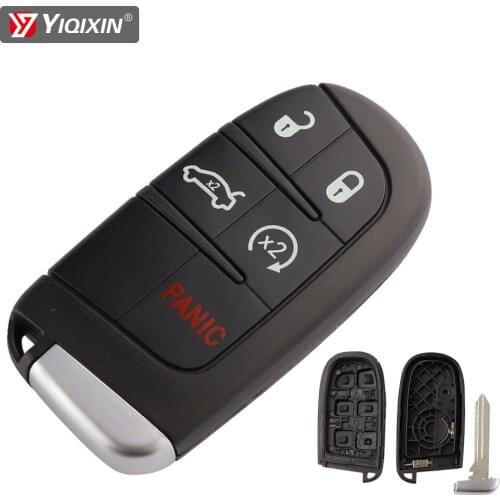 YIQIXIN Remote Car Key Shell Cover Case For Dodge Dart Charger Challenger Journey Durango For Jeep Chrysler 300 Black 5 Button