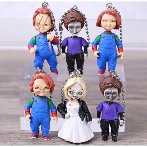 Childs Play Chucky Bride Son Doll Key Ring Figures keychain Collectible Model Toy Gifts