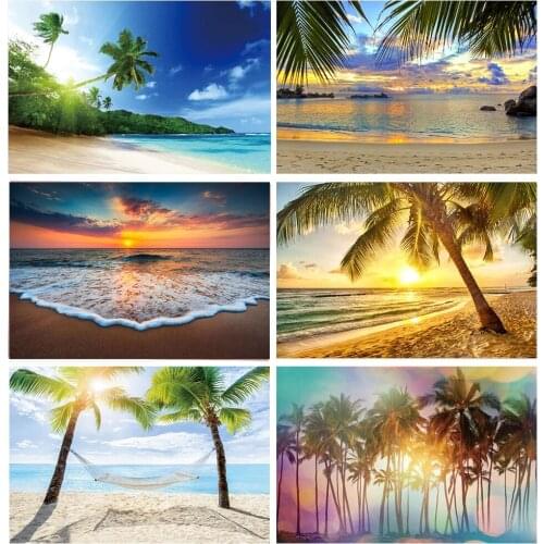 Photography Backdrop Tropical Beach Sand Waves Photo Background Seaside Summer Wedding Baby Birthday Bridal Shower Party Studio