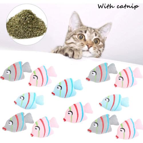 Cotton Cat Catnip Toys Fish Shaped Pet Products Soft Cat Plush Toy for Kitten Cute Cat Pillow Cat Toys Interactive Dropshipping