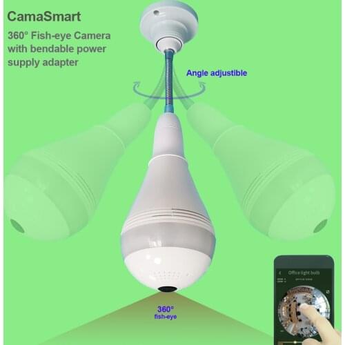 Adjustable HD 360° IP Camera Panoramic Fisheye LED Light Video Wireless Surveillance Night Vision Home Security Two Way Talk