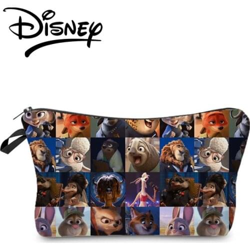 Disney Zootropolis Cosmetic Bags Cartoon Animal Printed Storage Bag Women Portable Makeup Bag Child Pencil Case Small Gift Bag