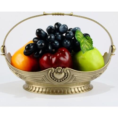 Metal fruit bowl ornaments light luxury fruit bowl living room tea set European fruit bowl snacks candy dish fruit holder