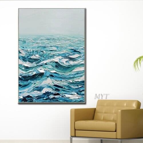 The Rough Sea The White Waves Abstract Oil Painting Handpainted Wall Art Living Room Picture Home Decoration Painting No Framed