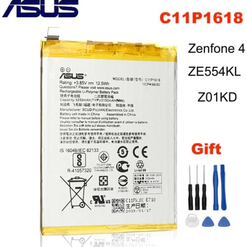 C11P1618 Original Phone Battery For ASUS Zenfone 4 Z01KD ZE554KL ZenFone 5Q Lite ZC600KL X017DA Z01KDA Z01KS X017D 3250mAh