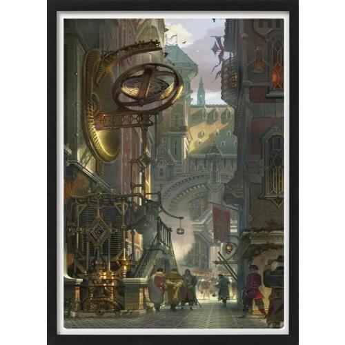 Piltover City Landscape Games Collection Original Painting Illustration Decorative Poster Wall Art Canvas Sticker Home Decor