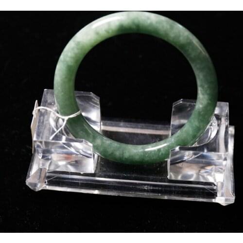 Gift Certificate Natural and Burma Jade A-Class 54-62mm Light Green Round Jade Bracelet Exquisite Princess Bracelet Best Gift
