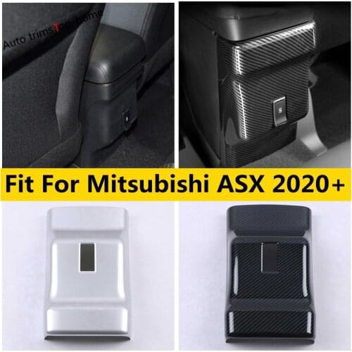 For Mitsubishi ASX 2020 2021 Armrest Box Anti Kick Panel Air Outlet Vent Cover Trim ABS Carbon Fiber Look / Matte Accessories