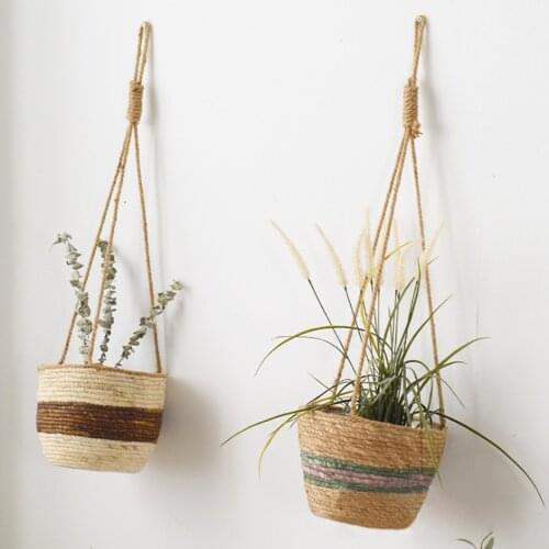 Hanging Flower Basket Plant Pots For Indoor Plants Environmentally Home Decoration Country Farmhouse Natural Plastic Garden
