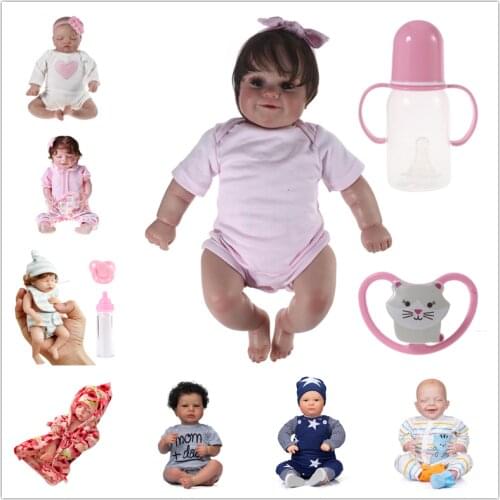 Realistic Baby Toddler Reborns Doll 20 inch Eye Opened Smiling Baby Toy Lifelike Newborn Dolls Infant Gift with Clothes for