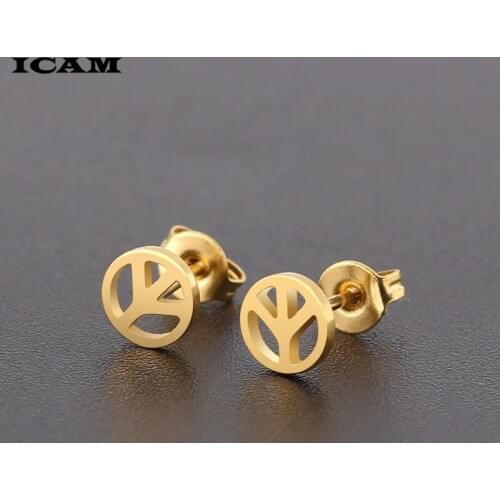 ICAM Anti War Peace Symbol Stud Earrings Fashion Jewelry Accessories For Mens Womens Earring Gift
