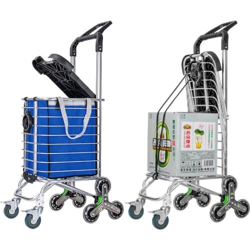 Luggage Trolley handicapped cart 6 wheel shopping for climbing stair baby strollerTrailer Elderly Hand Cart