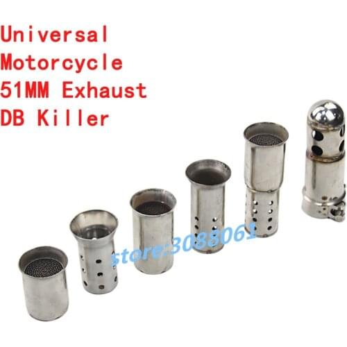 Universal 51MM Front Mid End Catalyst DB Killer For Modified Motorcycle Exhaust S C GP Muffler Silencer Noise Sound Eliminator