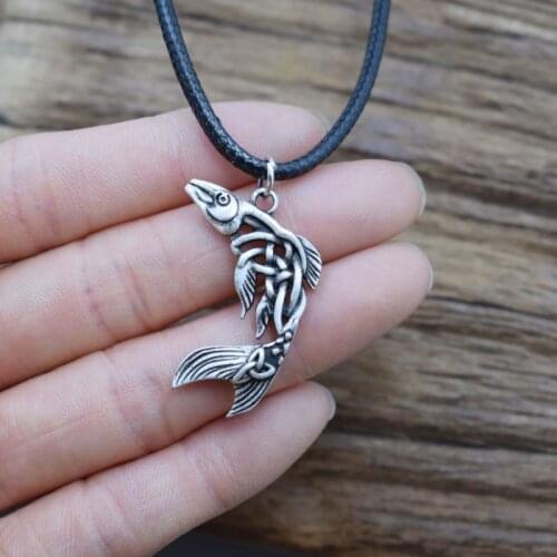 Hip Hop Fish Bone Pendant Necklace Vintage Animal Charms Fishing Hook Jewelry