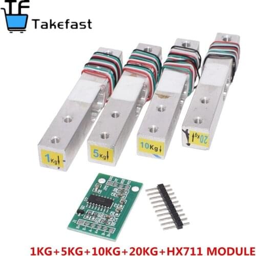 Load Cell 1KG 5KG 10KG 20KG HX711 AD Module Weight Sensor Electronic Scale Aluminum Alloy Weighing Pressure Sensor