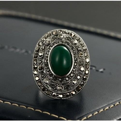 Iutopian Brand Vintage Retro Top Quality 3 Colors Resin Ring with Rhinstone for Women#R03322