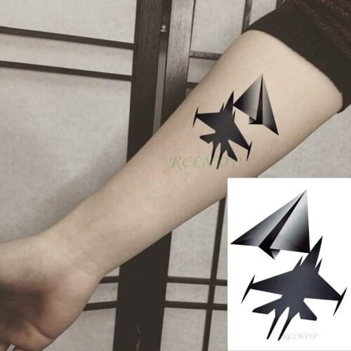 Waterproof Temporary Tattoo Sticker paper aircraft black fake tatto flash tatoo hand leg arm back tattoos for kid men women