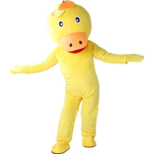 High Quality Adult Size Yellow Duck Mascot Costume Cute Cartoon Duck Cosplay Outfits Mascotte Christmas Party Suits