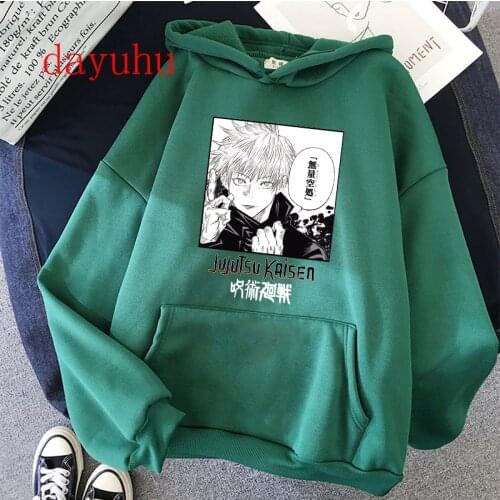 Japanese Anime Hoodies Jujutsu Kaisen Graphic Hoodie Winter Warm Cartoon Streetwear Harajuku Yuji Itadori Sweatshirts manga Male