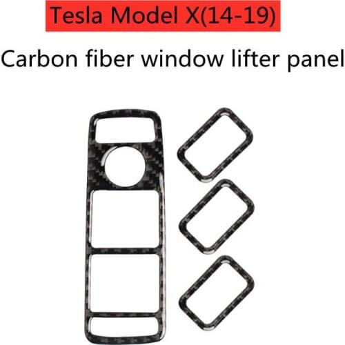 For Tesla Model X 14-19 carbon fiber window lifter panel parts refitting car decoration