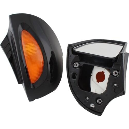 Motorcycle Unpaint Black Rear Rearview Mirrors Amber Turn Signal For BMW R1100 RT R1100 RTP R1150 RT