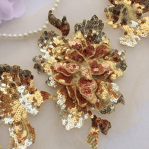 2Pcs 7Colors Available Consumes Applique Blouse/Trouses Sewing Sequins Patch Flower Patch DIY Costume Accessories X050