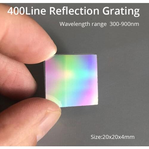 20x20mm K9 Optical Glass Plane Laser Reflection Grating Spectrograph Component Diffraction Grating Blaze Wavelength 500nm