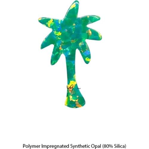 50PCS/ lot Wholesale Special shape Green Palm tree 8x13.2mm Fire Opal pendant necklace Palm tree for women DIY Holiday jewelry