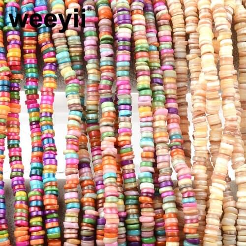 6mm Natural Shell spacer beads natural shell beads dyed color For jewelry making bracelets necklace Accessories